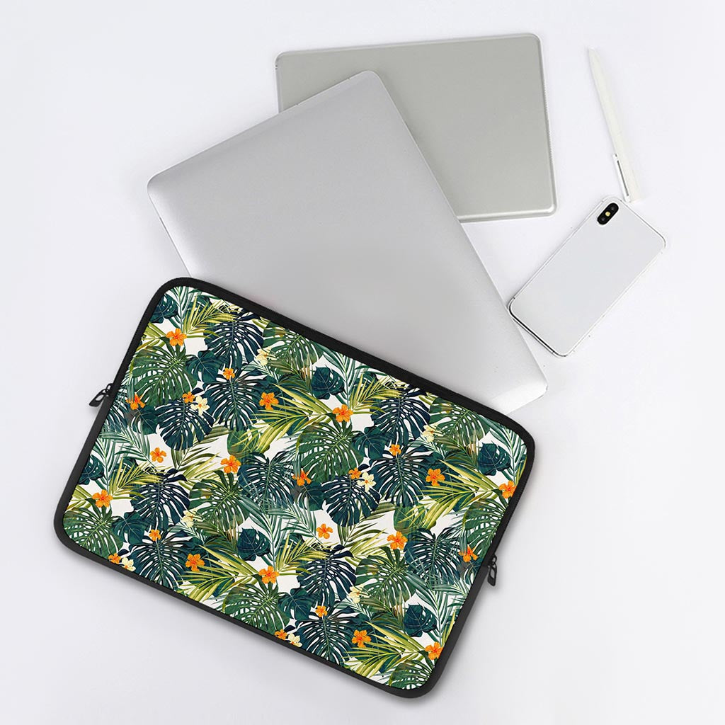 Summer Hawaiian Leaves Pattern Print Laptop Sleeve