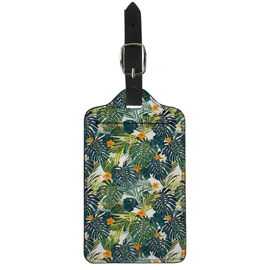 Summer Hawaiian Leaves Pattern Print Luggage Tag