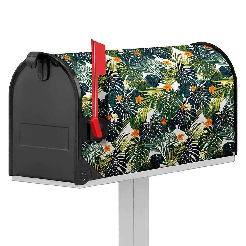 Summer Hawaiian Leaves Pattern Print Mailbox Cover