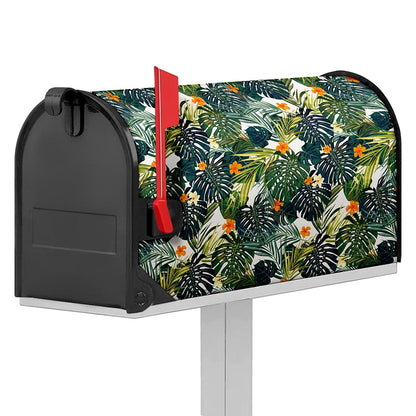 Summer Hawaiian Leaves Pattern Print Mailbox Cover