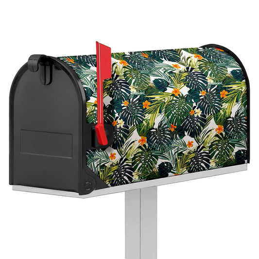 Summer Hawaiian Leaves Pattern Print Mailbox Cover