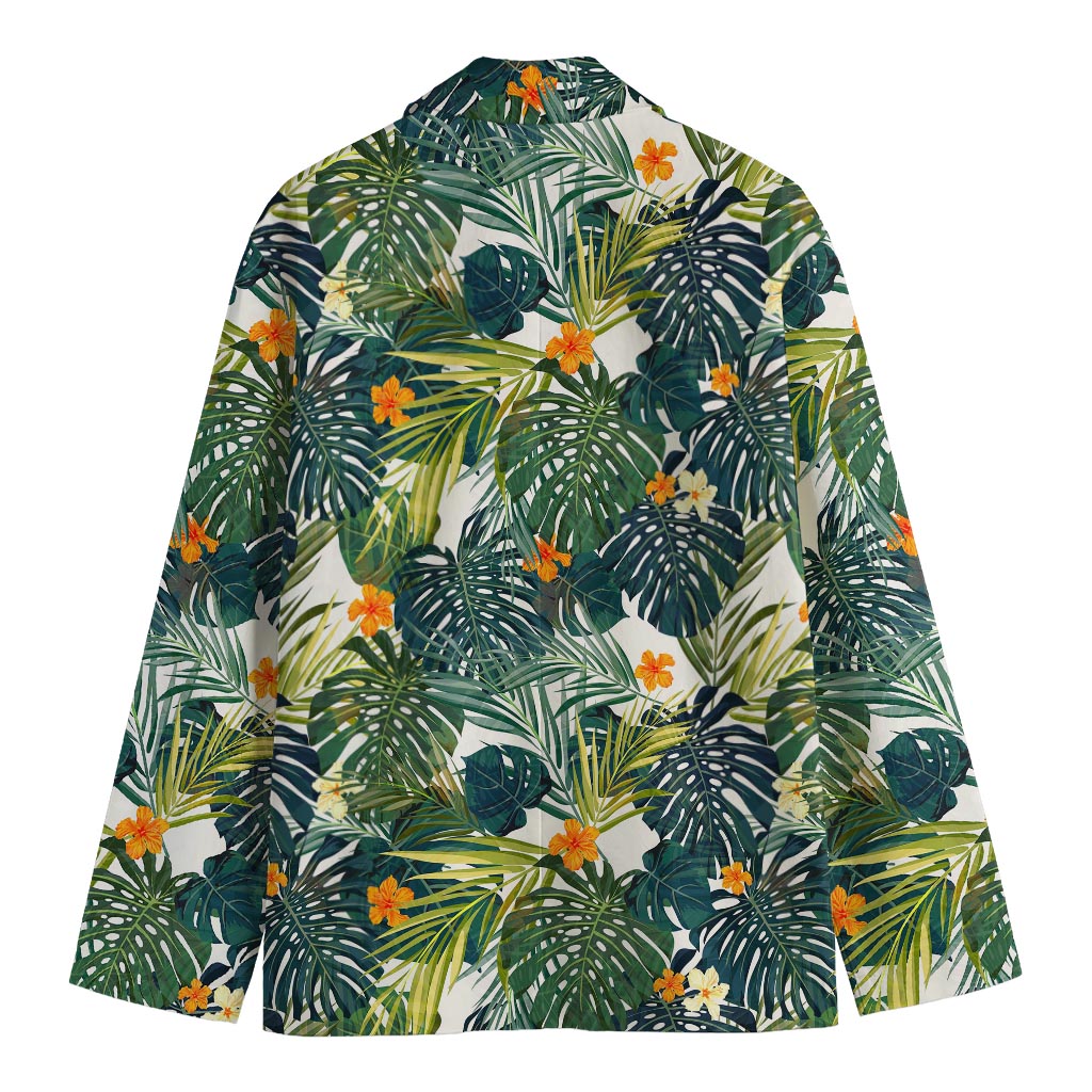 Summer Hawaiian Leaves Pattern Print Men's Blazer