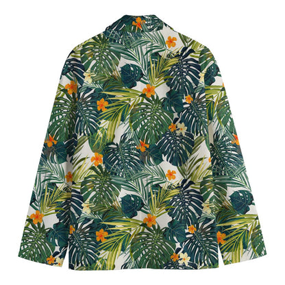 Summer Hawaiian Leaves Pattern Print Men's Blazer