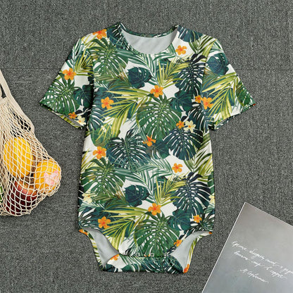 Summer Hawaiian Leaves Pattern Print Men's Bodysuit