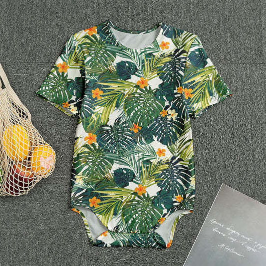 Summer Hawaiian Leaves Pattern Print Men's Bodysuit