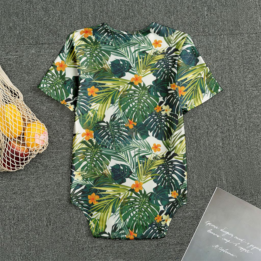 Summer Hawaiian Leaves Pattern Print Men's Bodysuit