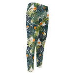 Summer Hawaiian Leaves Pattern Print Men's Compression Pants