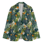 Summer Hawaiian Leaves Pattern Print Men's Cotton Blazer