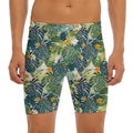 Summer Hawaiian Leaves Pattern Print Men's Long Boxer Briefs