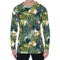 Summer Hawaiian Leaves Pattern Print Men's Long Sleeve T-Shirt
