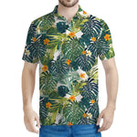 Summer Hawaiian Leaves Pattern Print Men's Polo Shirt