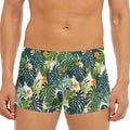 Summer Hawaiian Leaves Pattern Print Men's Short Boxer Briefs