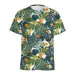 Summer Hawaiian Leaves Pattern Print Men's Sports T-Shirt