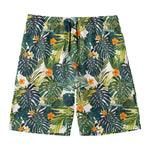 Summer Hawaiian Leaves Pattern Print Men's Swim Trunks