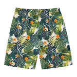 Summer Hawaiian Leaves Pattern Print Men's Swim Trunks