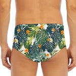 Summer Hawaiian Leaves Pattern Print Men's Triangle Swim Briefs