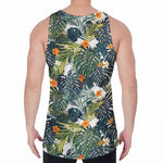 Summer Hawaiian Leaves Pattern Print Men's Velvet Tank Top