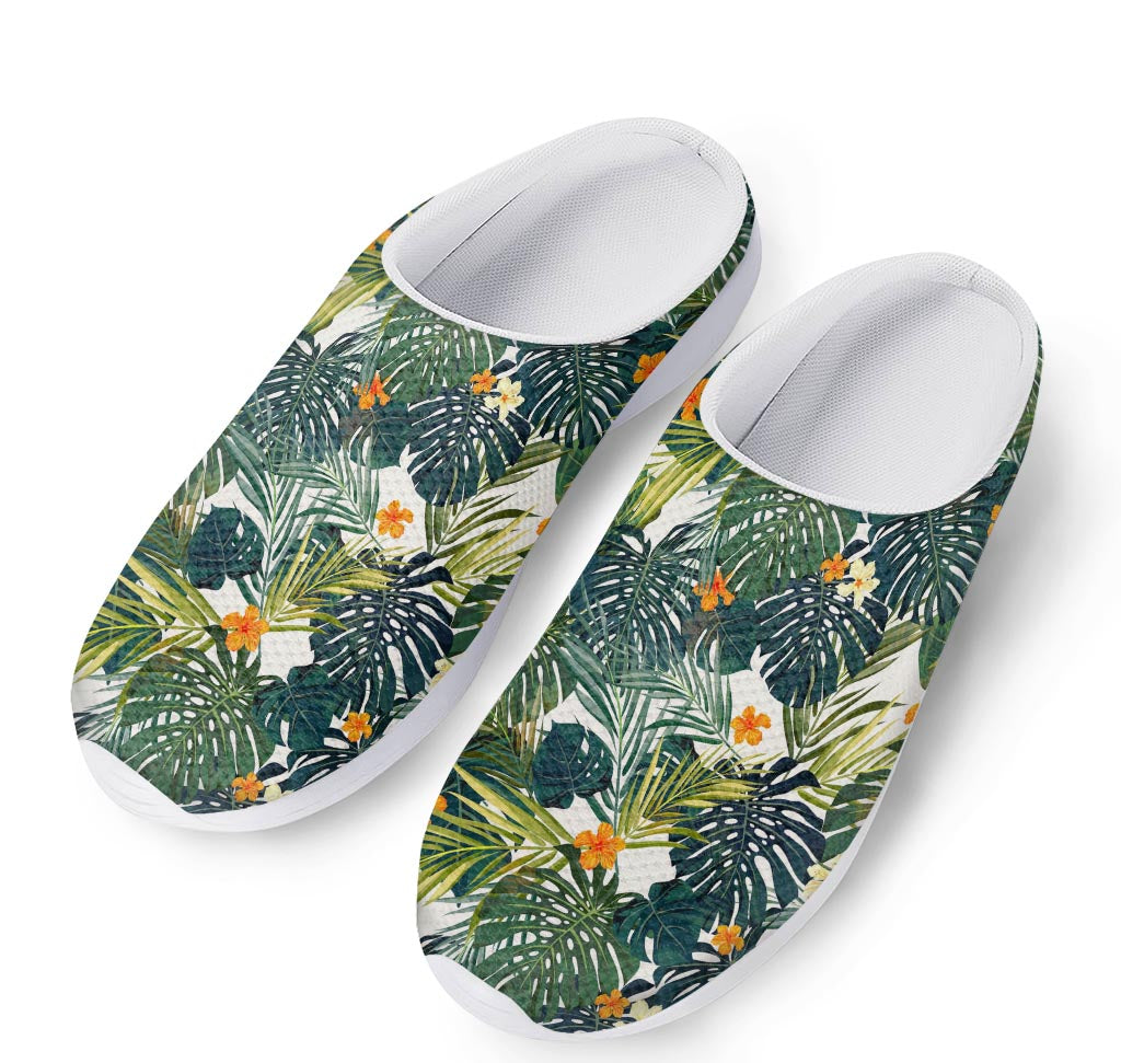 Summer Hawaiian Leaves Pattern Print Mesh Casual Shoes