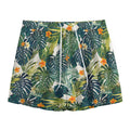 Summer Hawaiian Leaves Pattern Print Mesh Shorts