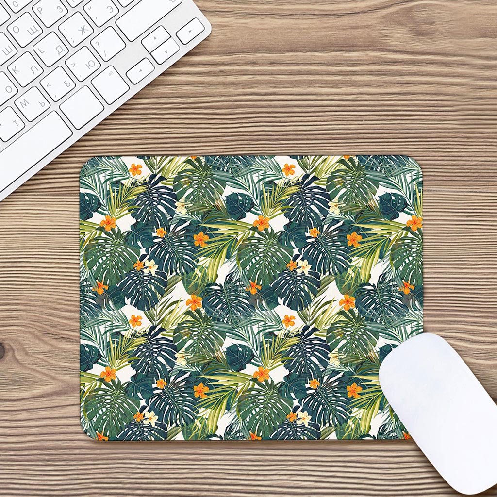 Summer Hawaiian Leaves Pattern Print Mouse Pad