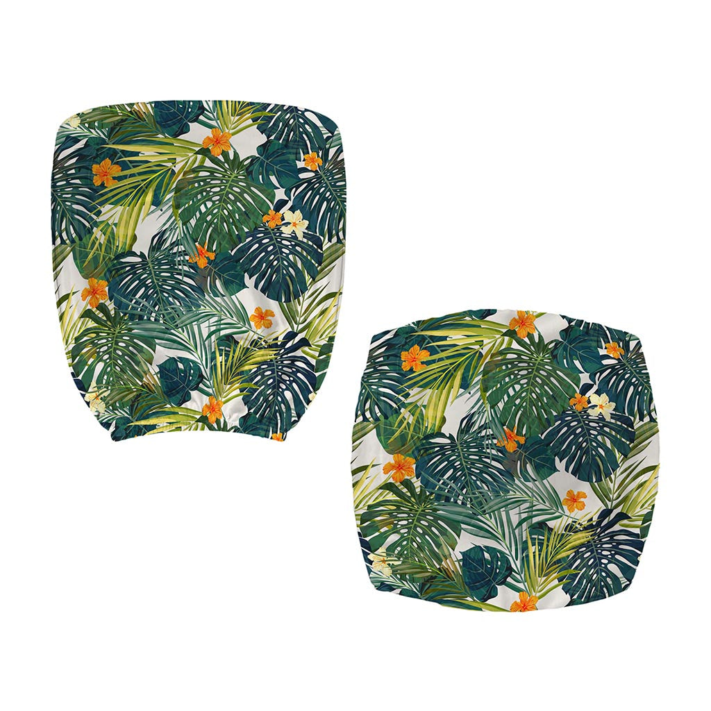 Summer Hawaiian Leaves Pattern Print Office Chair Cover