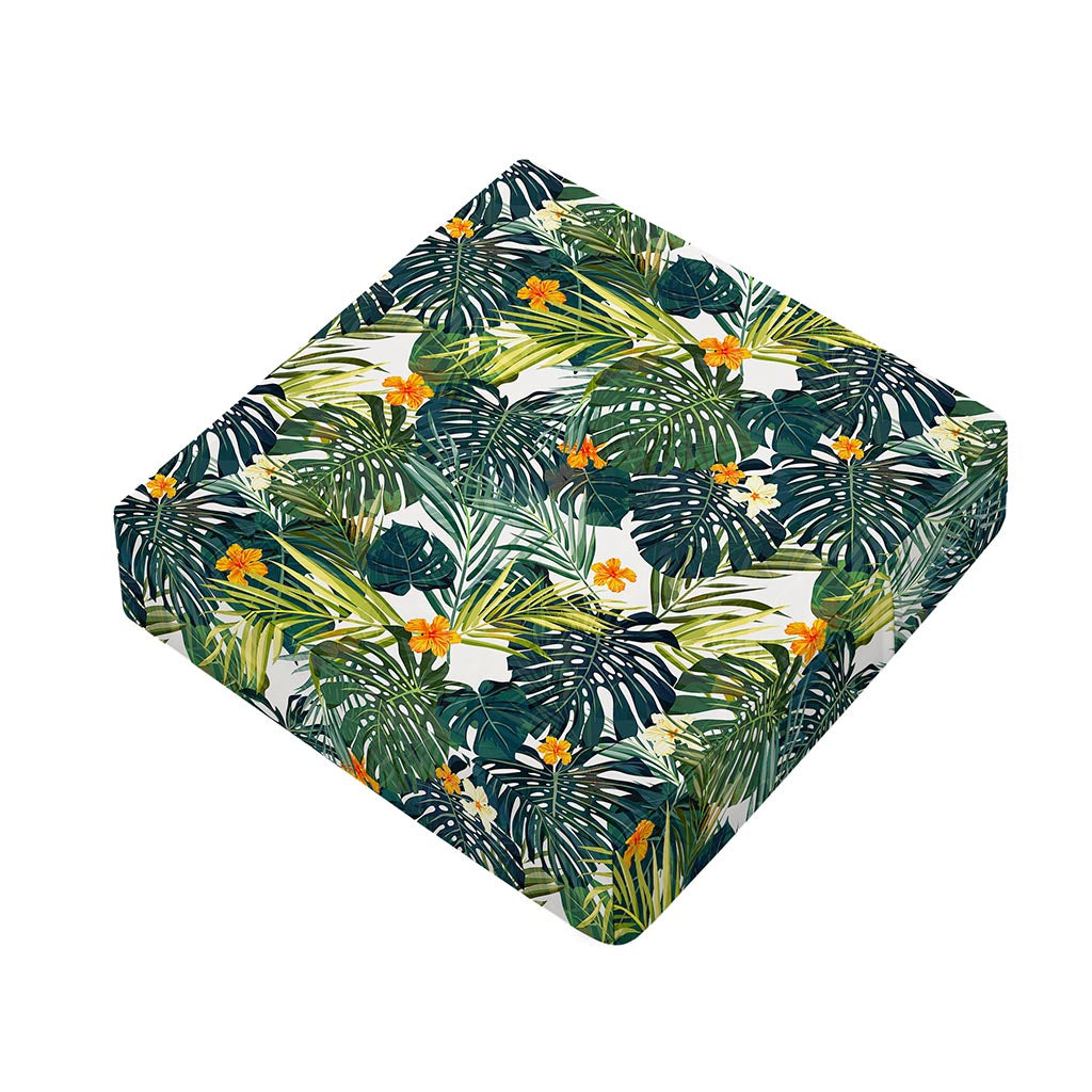 Summer Hawaiian Leaves Pattern Print Outdoor Seat Cushion Cover