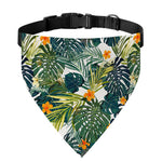 Summer Hawaiian Leaves Pattern Print Over The Collar Dog Bandana