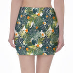 Summer Hawaiian Leaves Pattern Print Pencil Mini Skirt