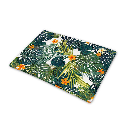 Summer Hawaiian Leaves Pattern Print Pet Cooling Mat Cover