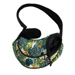Summer Hawaiian Leaves Pattern Print Pet Sling Carrier