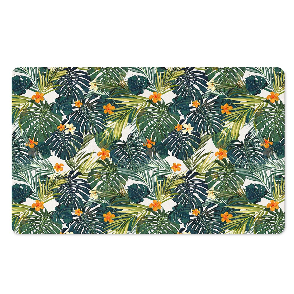 Summer Hawaiian Leaves Pattern Print Polyester Doormat