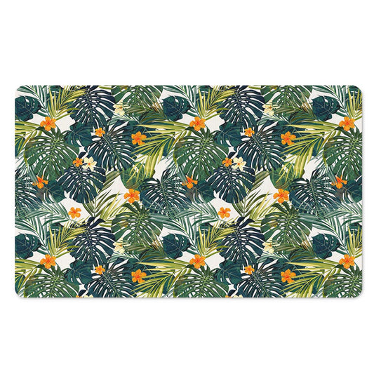 Summer Hawaiian Leaves Pattern Print Polyester Doormat