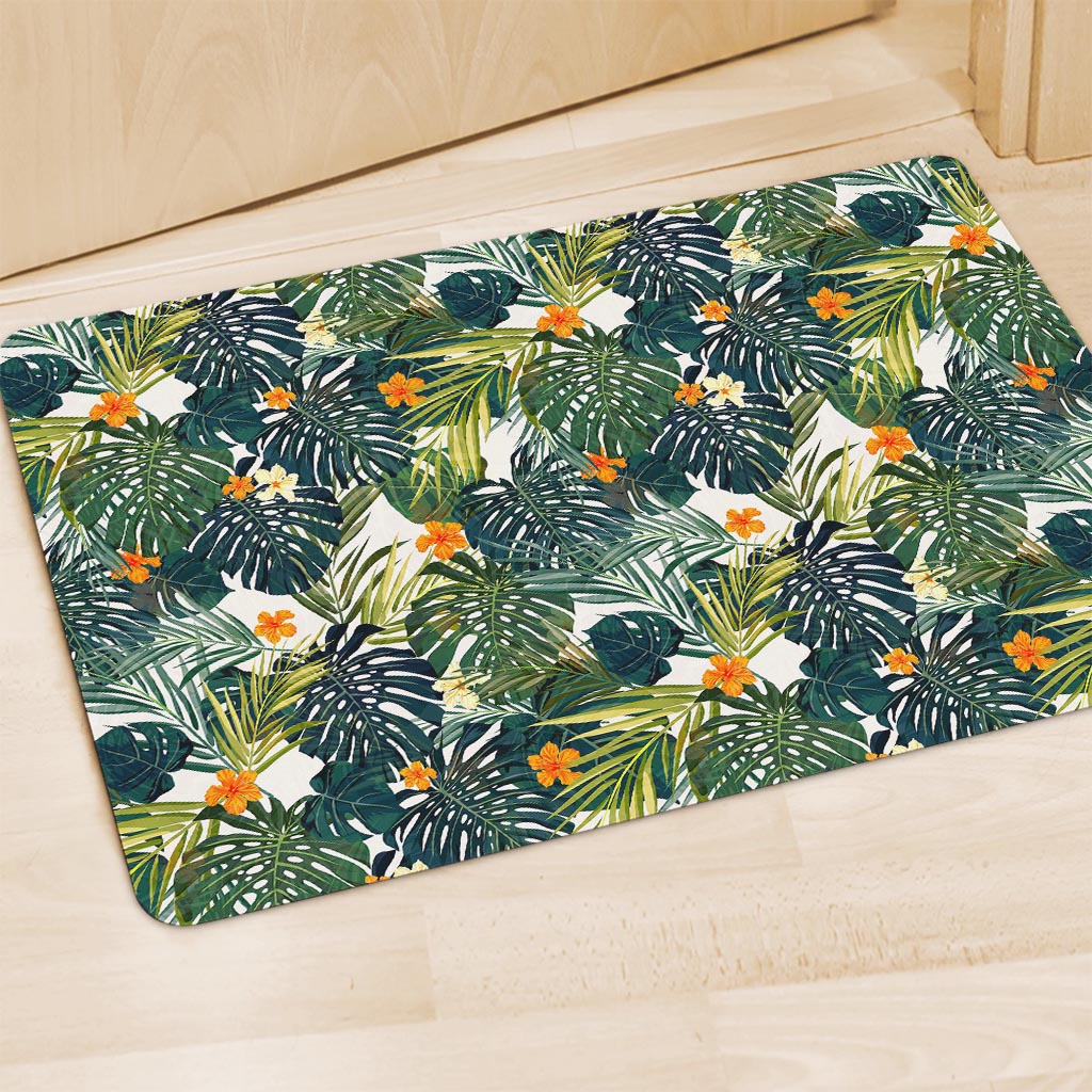 Summer Hawaiian Leaves Pattern Print Polyester Doormat