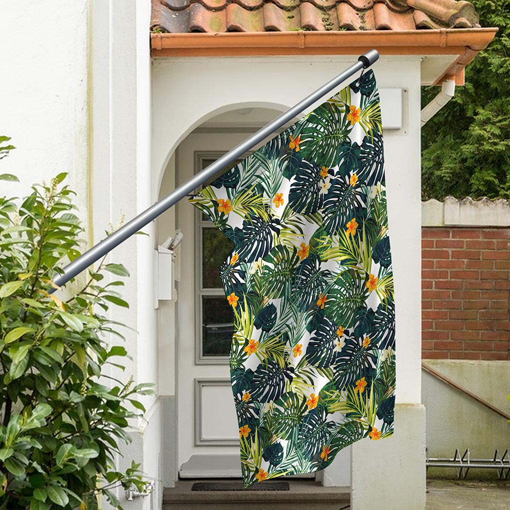 Summer Hawaiian Leaves Pattern Print Polyester Flag