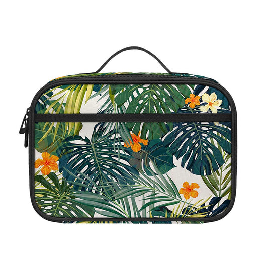 Summer Hawaiian Leaves Pattern Print Portable Lunch Bag