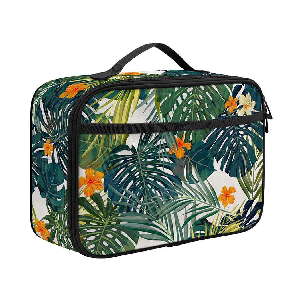 Summer Hawaiian Leaves Pattern Print Portable Lunch Bag