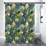 Summer Hawaiian Leaves Pattern Print Premium Shower Curtain