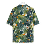 Summer Hawaiian Leaves Pattern Print Rayon Hawaiian Shirt