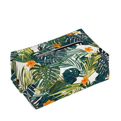 Summer Hawaiian Leaves Pattern Print Rectangle Tissue Box Cover