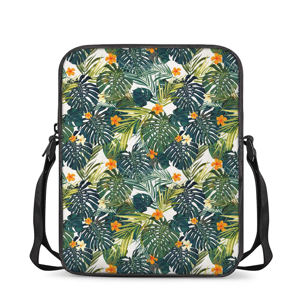 Summer Hawaiian Leaves Pattern Print Rectangular Crossbody Bag