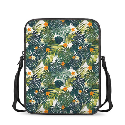 Summer Hawaiian Leaves Pattern Print Rectangular Crossbody Bag
