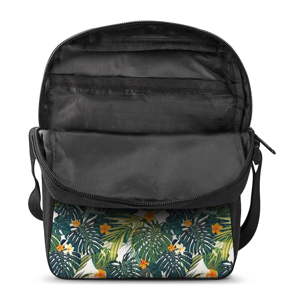 Summer Hawaiian Leaves Pattern Print Rectangular Crossbody Bag