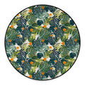 Summer Hawaiian Leaves Pattern Print Round Floor Mat