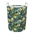 Summer Hawaiian Leaves Pattern Print Round Laundry Basket