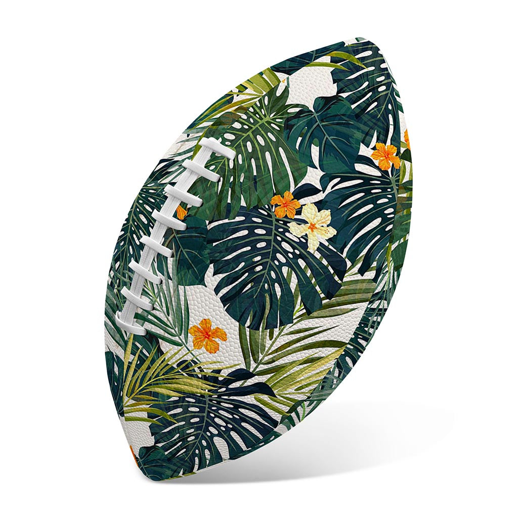 Summer Hawaiian Leaves Pattern Print Rugby Ball
