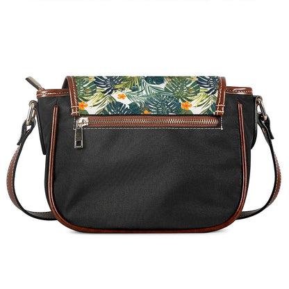 Summer Hawaiian Leaves Pattern Print Saddle Bag