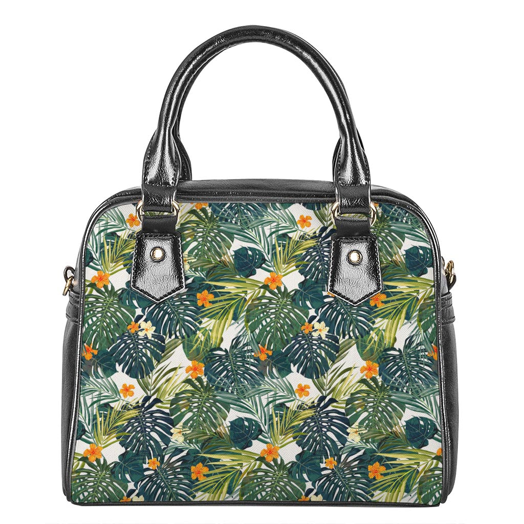 Summer Hawaiian Leaves Pattern Print Shoulder Handbag