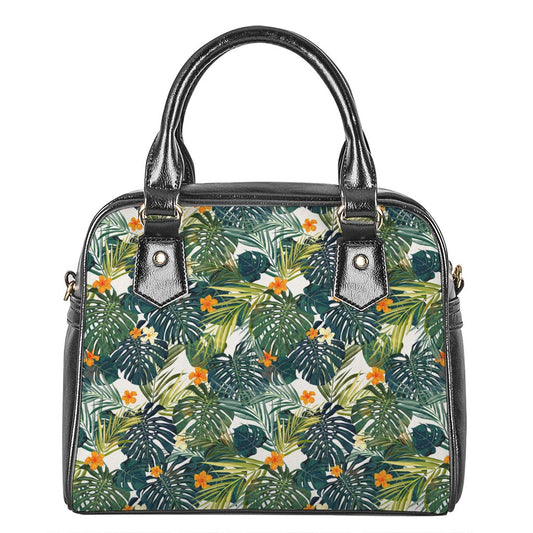 Summer Hawaiian Leaves Pattern Print Shoulder Handbag
