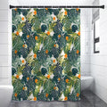 Summer Hawaiian Leaves Pattern Print Shower Curtain
