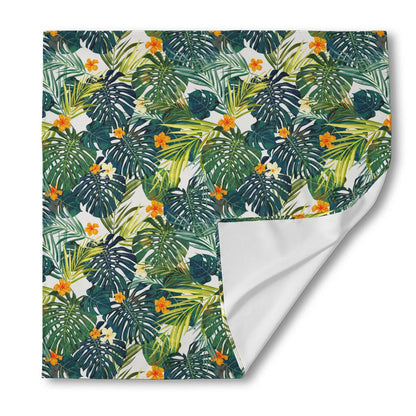 Summer Hawaiian Leaves Pattern Print Silk Bandana